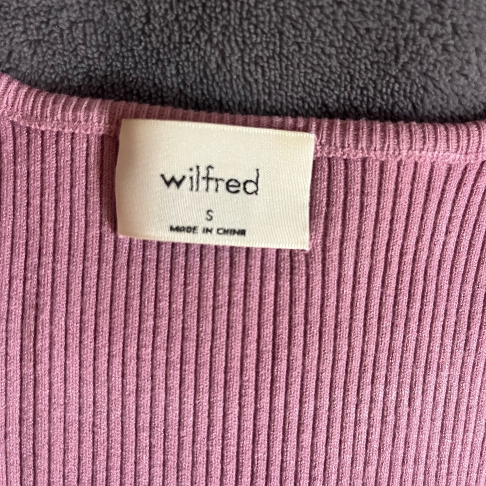 Aritzia Wilfred Pink Ribbed Wrap Blouse - Picture 3 of 3